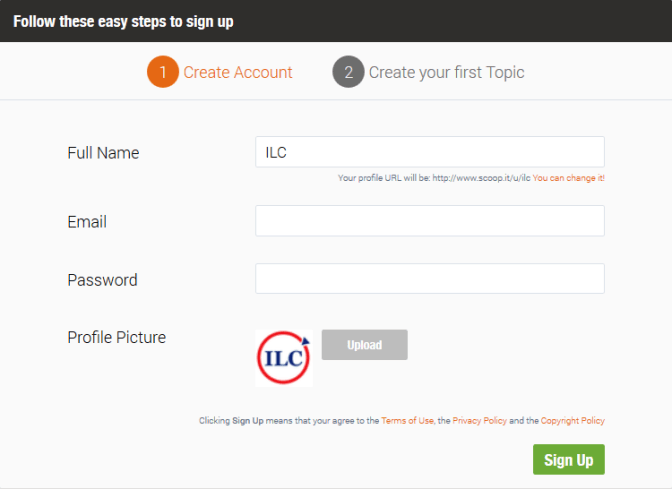 Scoopit Signup